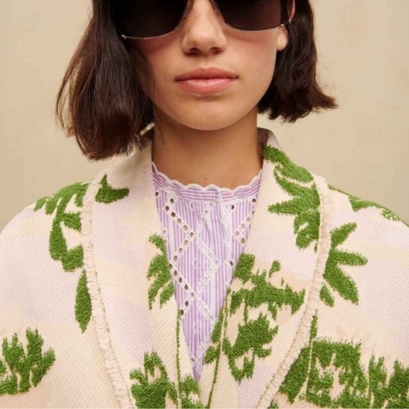 Maje Aloha Cardigan with Palm Tree Motifs NWT - Picture 4 of 16